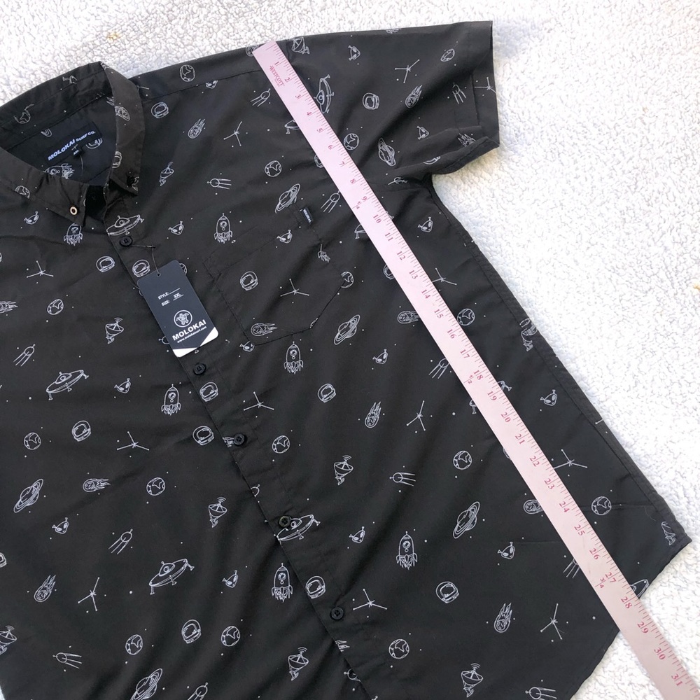 Molokai Shirt Button Down Alien Outer Space Space… - image 7